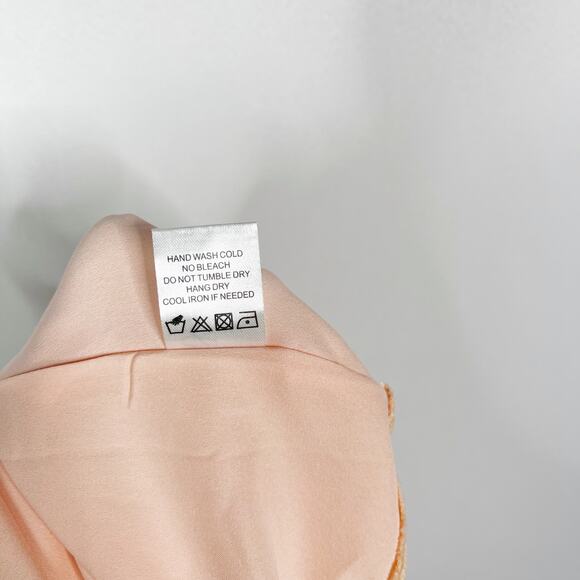 New Revolve Lovers + Friends XSmall XS Peach Orange Faux Wrap Dress with Lace - Picture 11 of 12